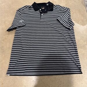Callaway Black and Gray Striped Polo Shirt